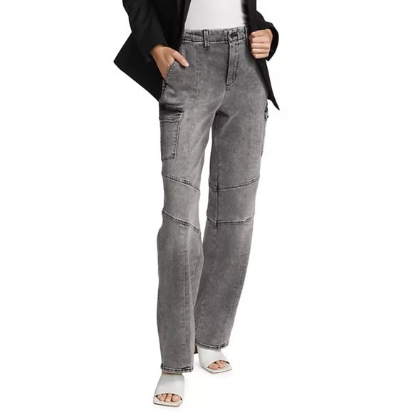 L'agence High Rise Grey Cargo Denim Pants - Picture 1 of 1